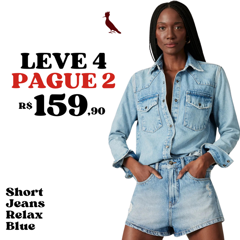 LEVE 4 PAGUE 2 - Short Jeans Relax Blue
